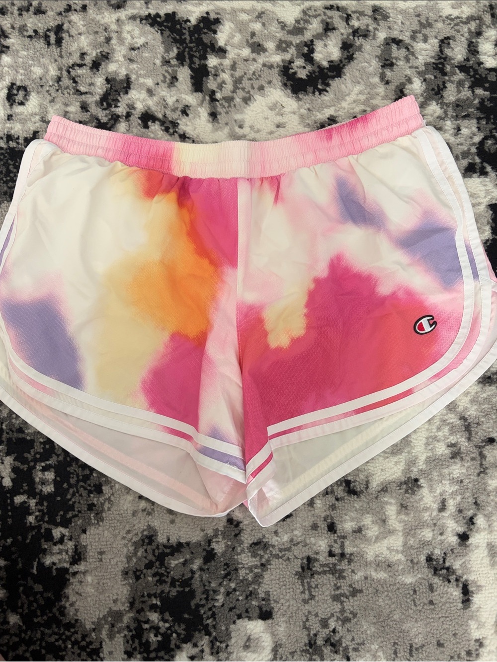 Champion Women's Tie-Dye Pink Purple & Orange Athletic Shorts